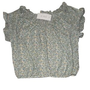 Sienna Sky Floral Blouse - Blue and Cream